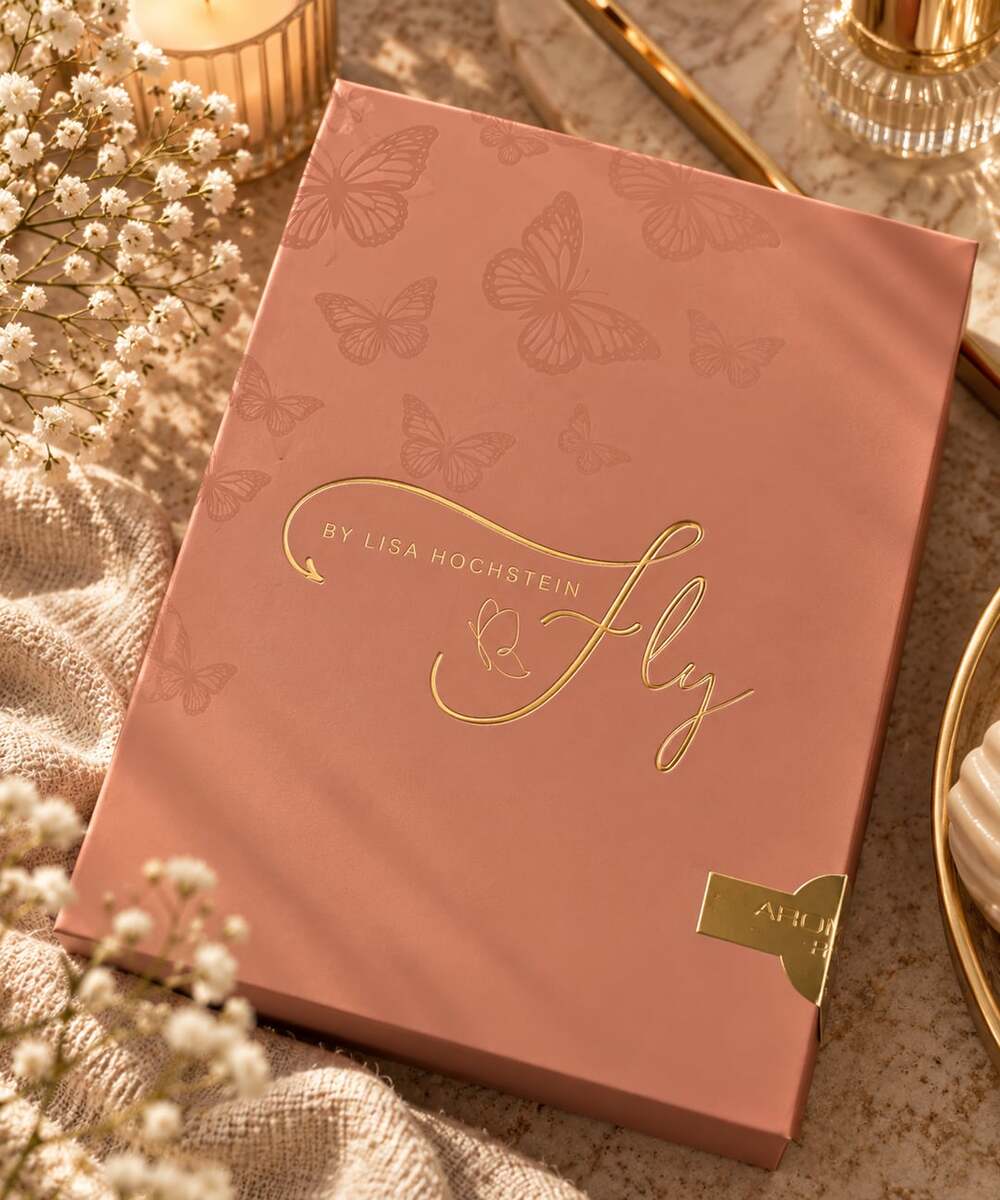 Aroma Fly By Lisa Hochstein Pink Butterfly Embossed Box Set